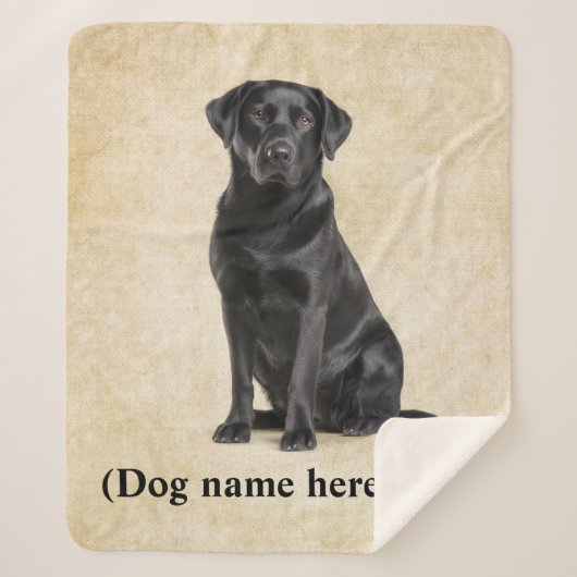 Black Lab Dad Personalized Dog Blanket Sherpa Deken (Voorkant)