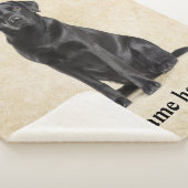 Black Lab Dad Personalized Dog Blanket Sherpa Deken (3/4)