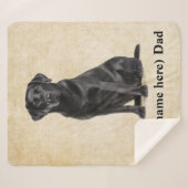 Black Lab Dad Personalized Dog Blanket Sherpa Deken (Voorkant (horizontaal))