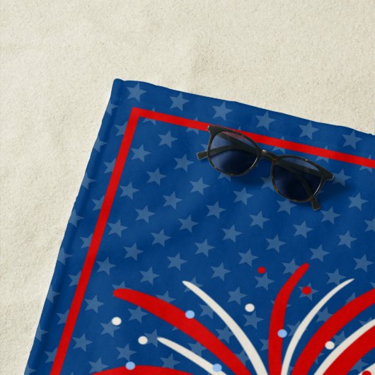 Black Lab Dog American Flag Beach Towel Strandlaken (In situ)