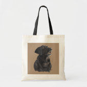 Black Lab Dog Art Canvas tas (Voorkant)