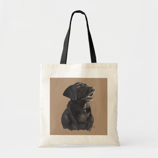 Black Lab Dog Art Canvas tas (Voorkant)