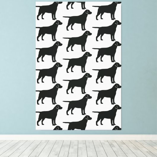 Black Lab Dog Canvas Afdruk (Insitu (Houten vloer))