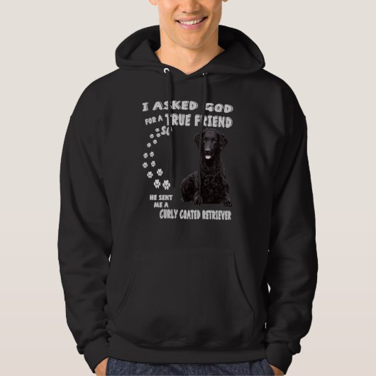 Black Lab Dog Curly Coated Retriever Mam Curly Coa Hoodie (Voorkant)