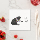 Black Lab Dog Custom Cocktail Napkin Servet (Insitu)