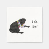 Black Lab Dog Custom Cocktail Napkin Servet (Voorkant)