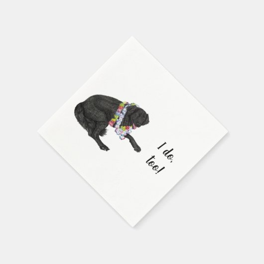 Black Lab Dog Custom Cocktail Napkin Servet (Hoek)