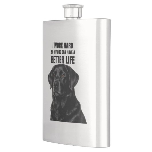 Black Lab Dog Dad Flask Flacon (Links)