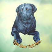Black Lab Dog Decal Custom Dog Art Window Cling (Vel 3)
