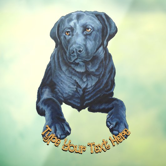Black Lab Dog Decal Custom Dog Art Window Cling (Vel 3)