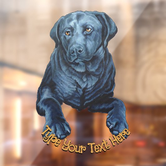 Black Lab Dog Decal Custom Dog Art Window Cling (Vel 2)