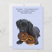 Black Lab Dog en Donuts Kaart (Voorkant)