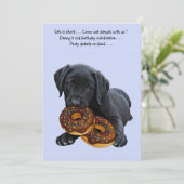 Black Lab Dog en Donuts Kaart (Staand voorkant)