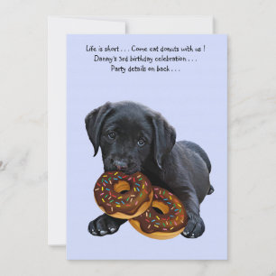Black Lab Dog en Donuts Kaart