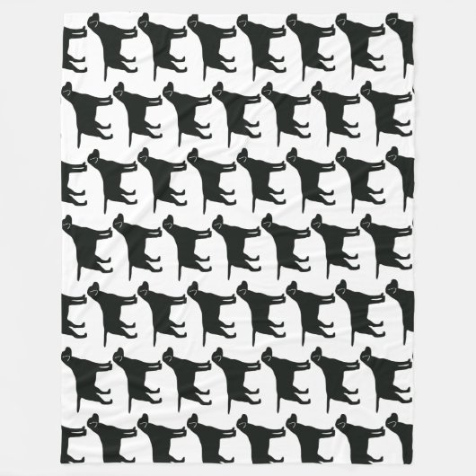 Black Lab Dog Fleece Deken (Voorkant)