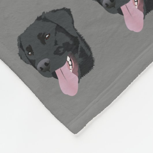 Black Lab Dog Fleece Deken (Hoek)