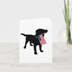 Black Lab Dog Holding op 4 juli patriottische Vere Kaart