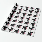 Black Lab Dog holding USA Flag, 4 juli Cadeaupapier (Uitgerold)