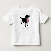 Black Lab Dog holding USA Flag, 4 juli Kinder Shirts (Voorkant)