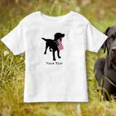Black Lab Dog holding USA Flag, 4 juli Kinder Shirts