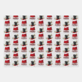 Black Lab Dog in Holiday Gift Bag Inpakpapier Vel (Voorkant 2)