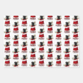 Black Lab Dog in Holiday Gift Bag Inpakpapier Vel (Voorkant)