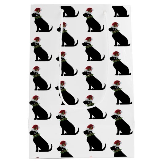 Black Lab Dog Kerstkerstkerstkerstkerstkerstkerstk Medium Cadeauzakje (Achterkant)