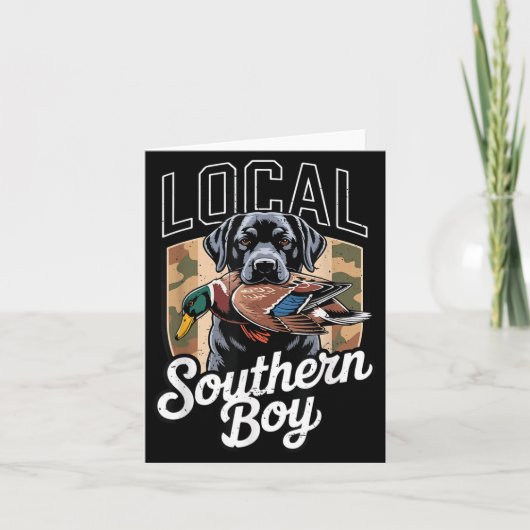 Black Lab Dog Local Southern Boy Camo Duck Hunting Kaart (Voorkant)