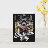 Black Lab Dog Local Southern Boy Camo Duck Hunting Kaart (Gele Bloem)