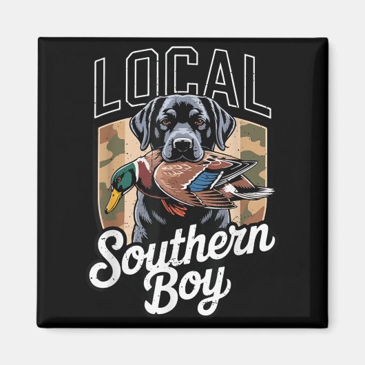 Black Lab Dog Local Southern Boy Camo Duck Hunting Magneet (Voorkant)