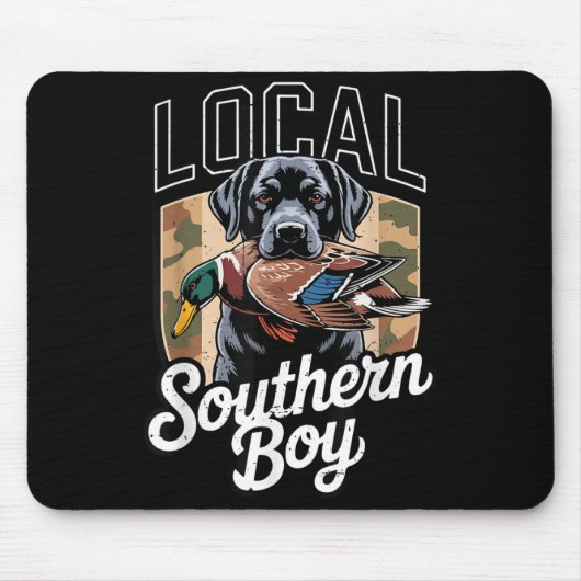 Black Lab Dog Local Southern Boy Camo Duck Hunting Muismat (Voorkant)