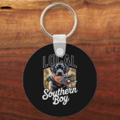 Black Lab Dog Local Southern Boy Camo Duck Hunting Sleutelhanger (Voorkant)