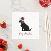 Black Lab Dog Merry Kerstkerstkerstkerstkerstkerst Servet (Insitu)