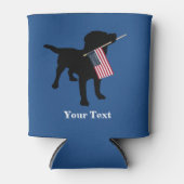 Black Lab Dog met Amerikaanse vlag, 4 juli Blikjeskoeler (Voorkant)