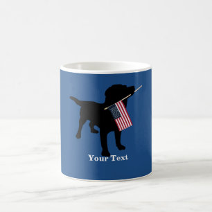 Black Lab Dog met Amerikaanse vlag, 4 juli Koffiemok
