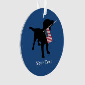 Black Lab Dog met Amerikaanse vlag, 4 juli Ornament (voorkant)