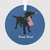Black Lab Dog met Amerikaanse vlag, 4 juli Ornament (achterkant)
