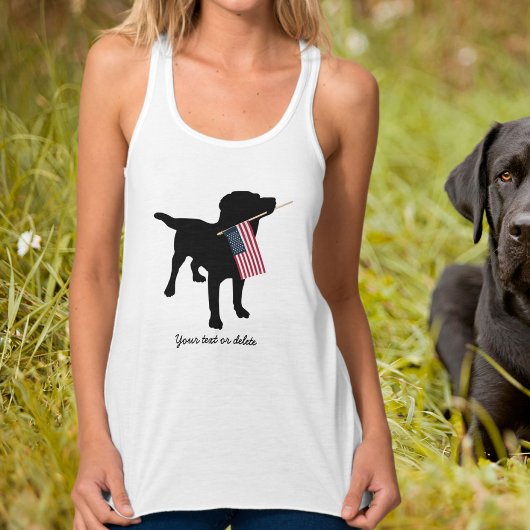 Black Lab Dog met Amerikaanse vlag, 4 juli Tanktop
