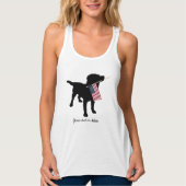 Black Lab Dog met Amerikaanse vlag, 4 juli Tanktop (Voorkant)