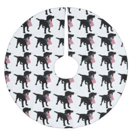 Black Lab Dog met Amerikaanse vlag, Kerstmis Kerstboom Rok