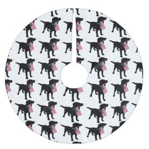 Black Lab Dog met Amerikaanse vlag, Kerstmis Kerstboom Rok
