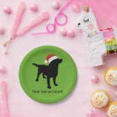 Black Lab Dog met kerstcadeaus Pet Papieren Bordje (Feest)