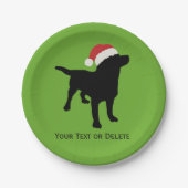 Black Lab Dog met kerstcadeaus Pet Papieren Bordje (Voorkant)