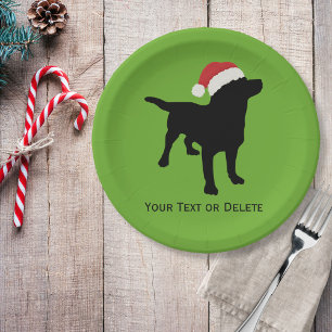 Black Lab Dog met kerstcadeaus Pet Papieren Bordje