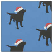 Black Lab Dog met kerstcadeautje Pet Stof (Close Up)