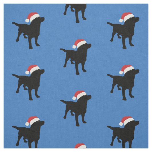 Black Lab Dog met kerstcadeautje Pet Stof (Swatch)