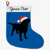 Black Lab Dog met kerstkerstkerstkerstkerstkerstke Grote Kerstsok (Voorkant)