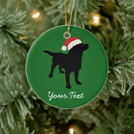 Black Lab Dog met kerstkerstkerstkerstkerstkerstke Keramisch Ornament (Boom)