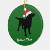 Black Lab Dog met kerstkerstkerstkerstkerstkerstke Keramisch Ornament (Links)