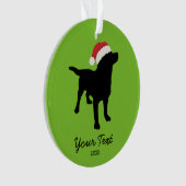 Black Lab Dog met kerstkerstkerstkerstkerstkerstke Ornament (voorkant)